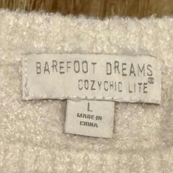 Barefoot Dreams Cozy Chic Lite Pink Striped Pullover Sweater - Picture 3 of 4